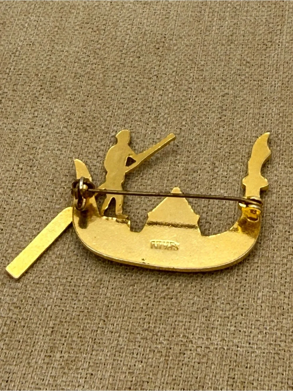 Gold-Tone Venetian Gondola Brooch